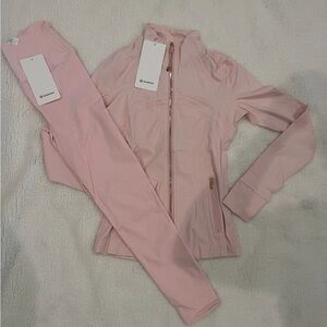 Pink Lululemon Define Jacket & Leggings Set Women’s Size 4